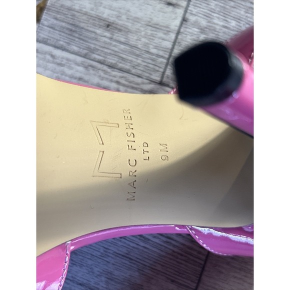 Marc Fisher Hot Pink Patent Slingback Heels |‎ Pointed Toe Size 9 - Picture 9 of 16